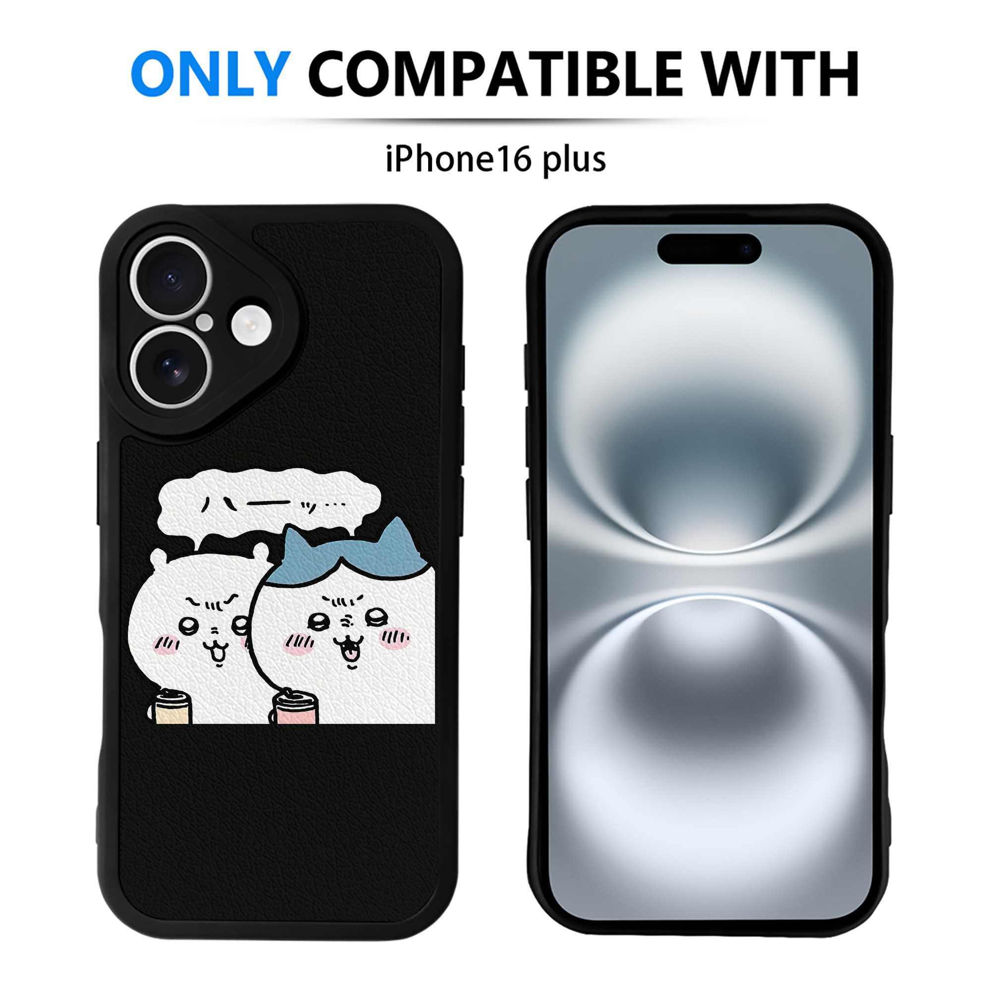 （画像用） ちいかわ ハチワレ Chii-kawa hachiware 【iPhone 16シリーズ対応】シリコンスマホケース（レザー調） 材質：シリコン